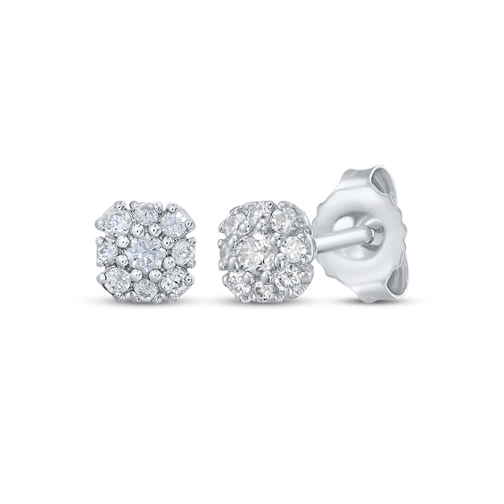 Diamond Fashion Stud Earrings 1/5 ct tw 10K White Gold