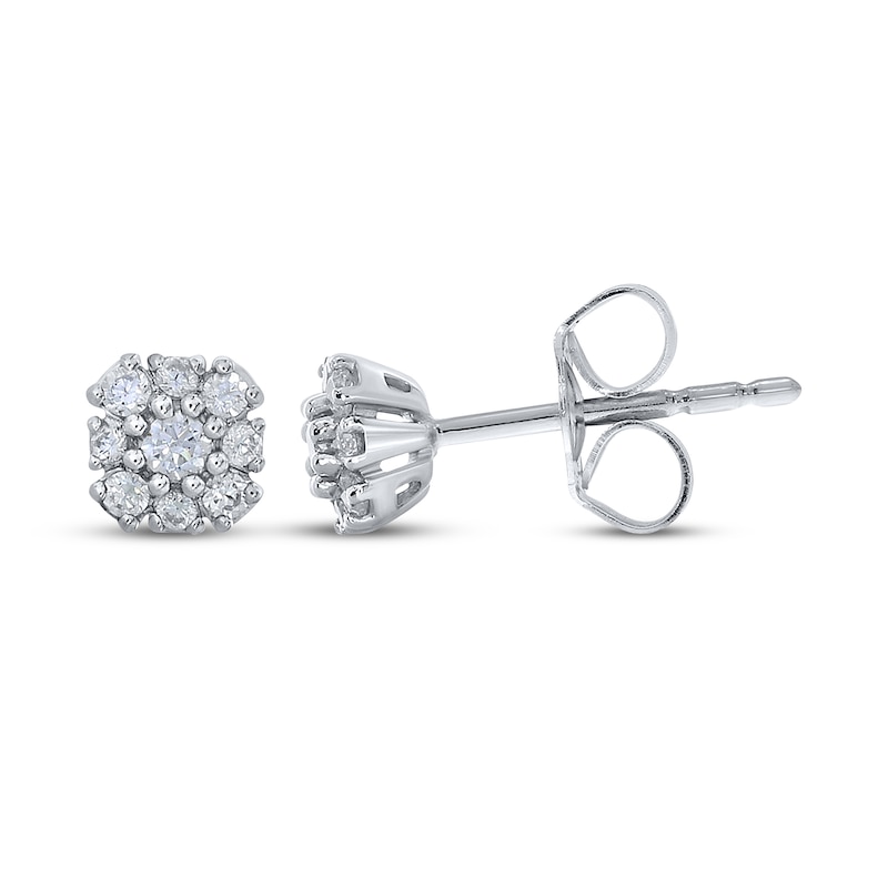 Main Image 3 of Diamond Fashion Stud Earrings 1/5 ct tw 10K White Gold