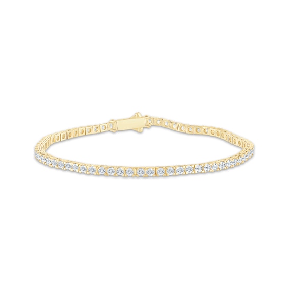 KAY Lab-Grown Diamonds Tennis Bracelet 3 ct tw 10K Yellow Gold 7"