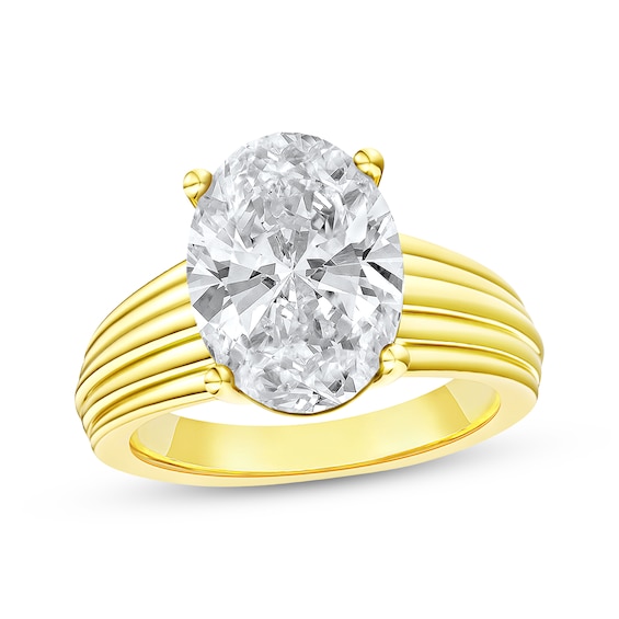 Adore Lab-Grown Diamonds Certified Oval-Cut Solitaire Engagement Ring 4 ct tw 14K Yellow Gold (F/VS2)