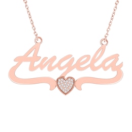 1/15 Ct. tw Diamond Name Plate Necklace