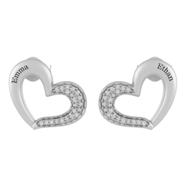 1/20 Ct. tw Diamond Heart Stud Earrings