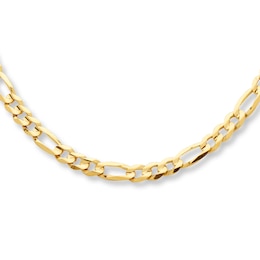 Solid Figaro Necklace 10K Yellow Gold 22&quot;