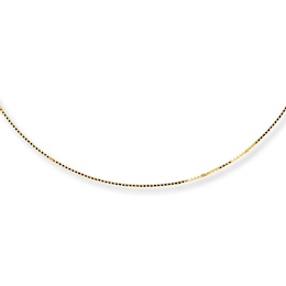 Solid Box Chain Necklace 14K Yellow Gold 24&quot;