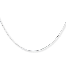 Solid Box Chain Necklace 10K White Gold 18&quot;