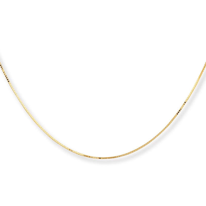 Solid Box Chain Necklace 10K Yellow Gold 20"