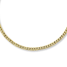 Curb Link Chain Necklace 10K Yellow Gold 22&quot; Length