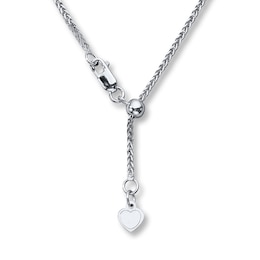 Wheat Chain Necklace Solid 14K White Gold 20"