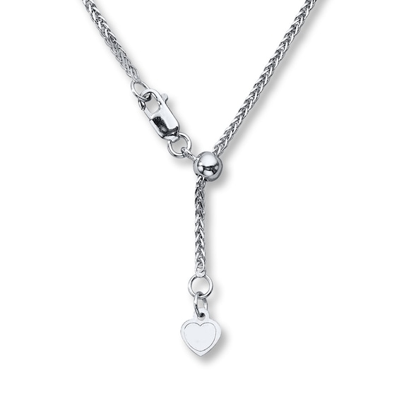 Wheat Chain Necklace Solid 14K White Gold 20"