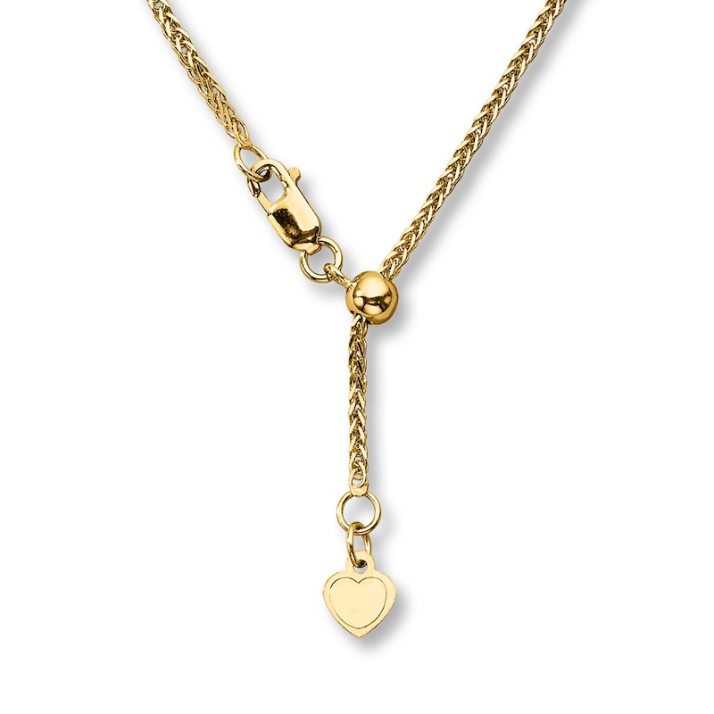 Solid Wheat Chain Necklace 14K Yellow Gold 20"