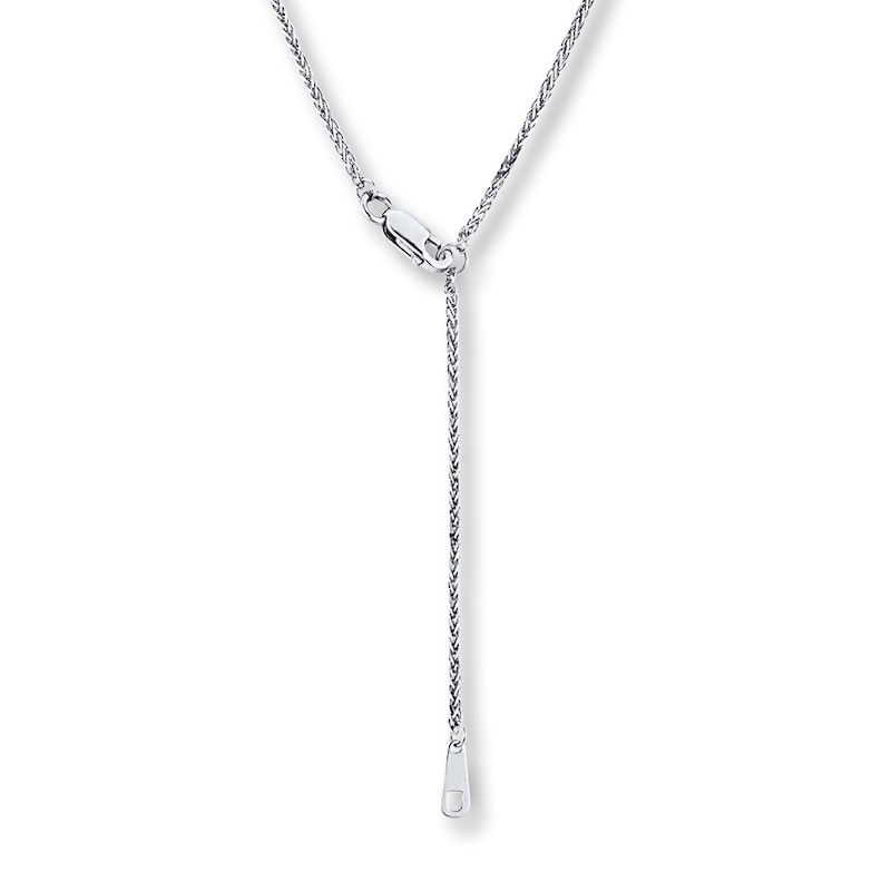 Solid Wheat Chain Necklace 14K White Gold 18"-20"