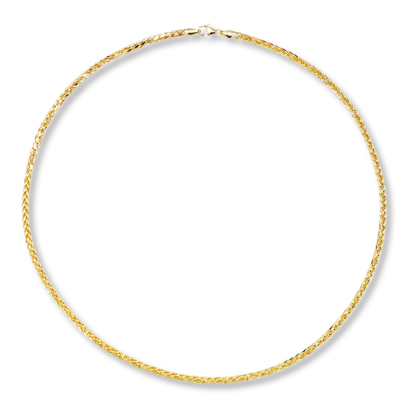 Main Image 2 of Wheat Chain Necklace Hollow 10K Yellow Gold 22"