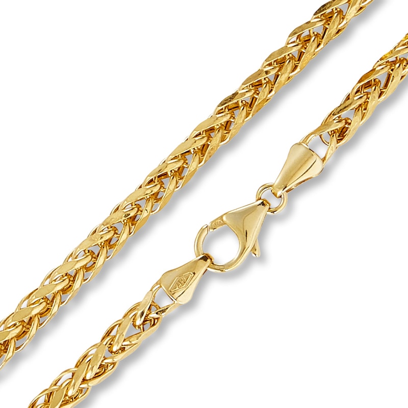 Main Image 3 of Wheat Chain Necklace Hollow 10K Yellow Gold 22"