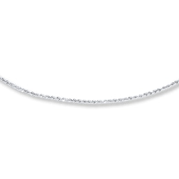Rope Chain Necklace Solid 14K White Gold 20"