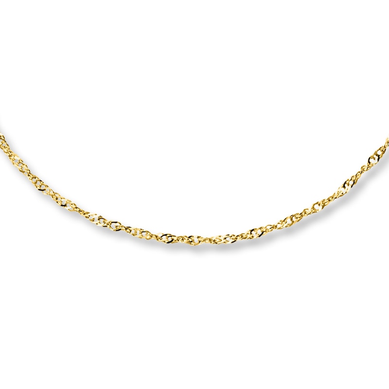 Solid Singapore Chain 10K Yellow Gold 20"