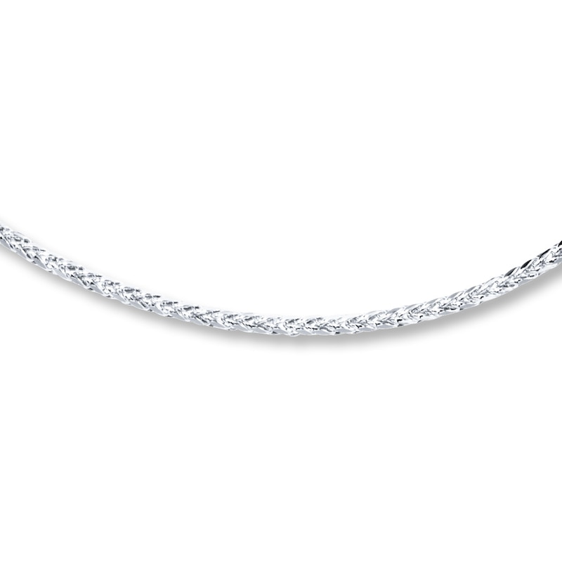 Main Image 1 of Wheat Chain Hollow 10K White Gold 22"