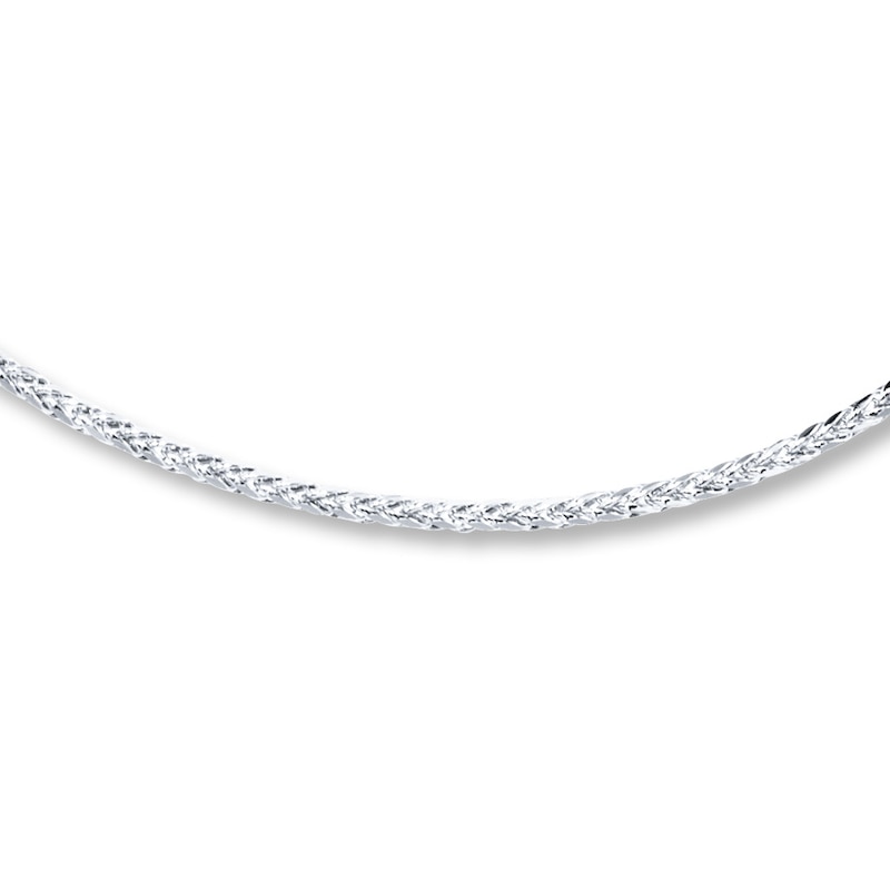 Hollow Wheat Chain 10K White Gold 22"