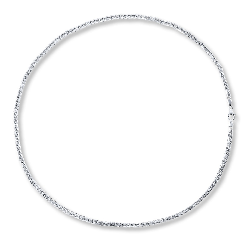 Main Image 2 of Wheat Chain Hollow 10K White Gold 22"