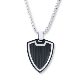 Men's Shield Necklace Stainless Steel