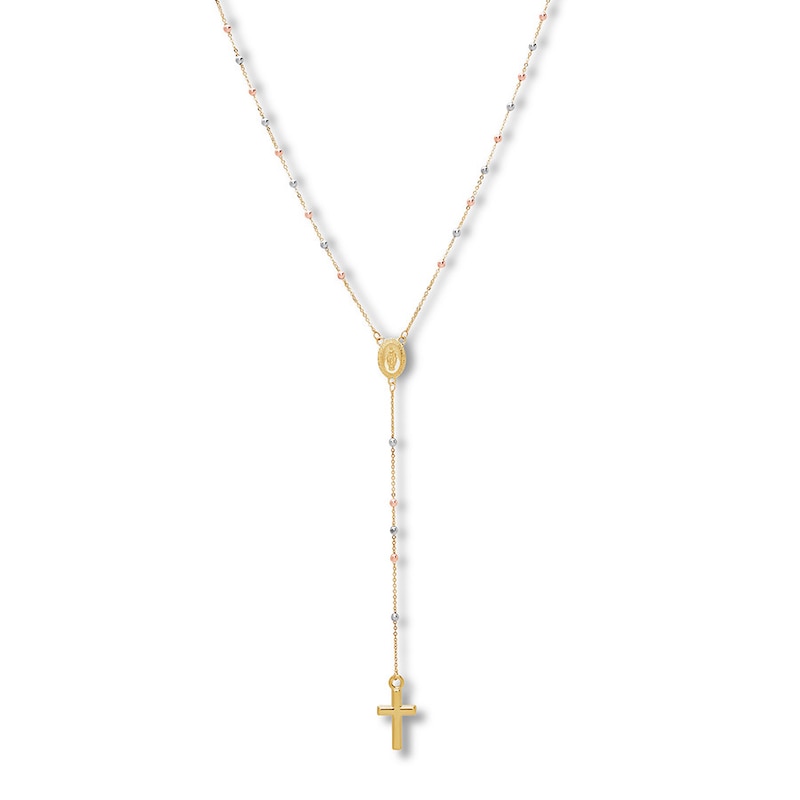 Rosary 10K Tri-Color Gold 17"