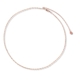 Singapore Link Chain Solid 10K Rose Gold 20" Adjustable