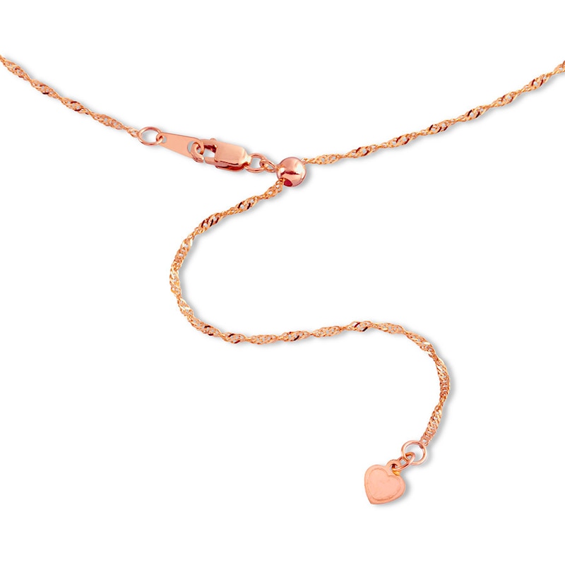 Main Image 2 of Singapore Link Chain Solid 10K Rose Gold 20" Adjustable
