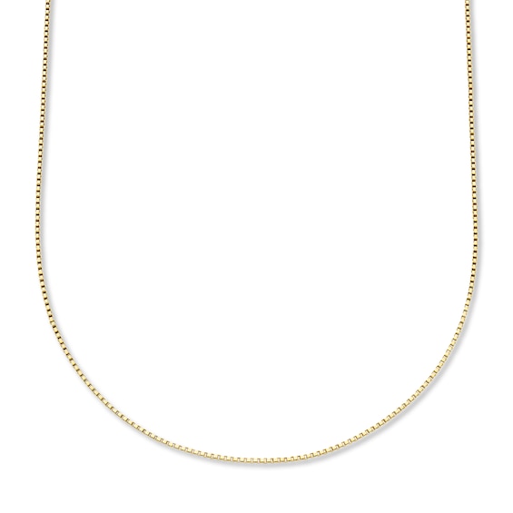 Venetian Box Chain Necklace Hollow 14K Yellow Gold 22"