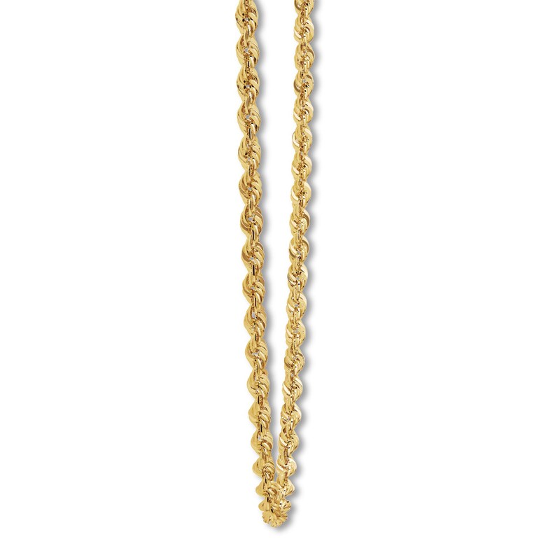 Semi-Solid Rope Chain Necklace 14K Yellow Gold 22"