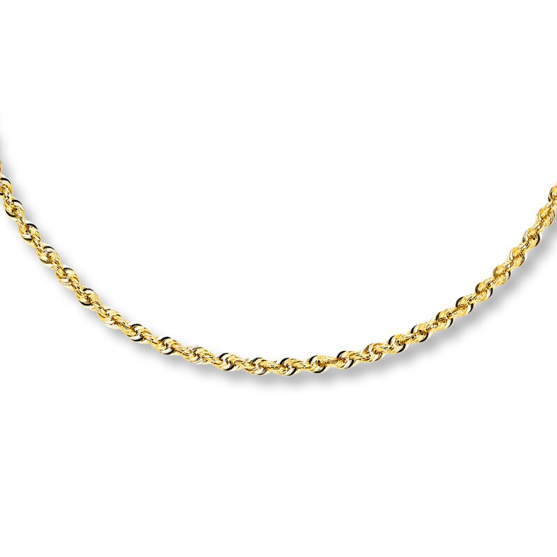 Main Image 1 of Rope Chain Hollow 14K Yellow Gold 20"