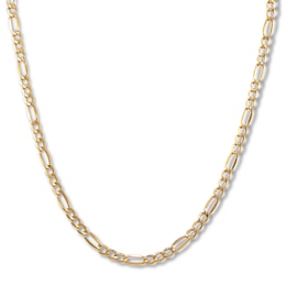 Hollow Figaro Chain Necklace 14K Yellow Gold 20&quot;