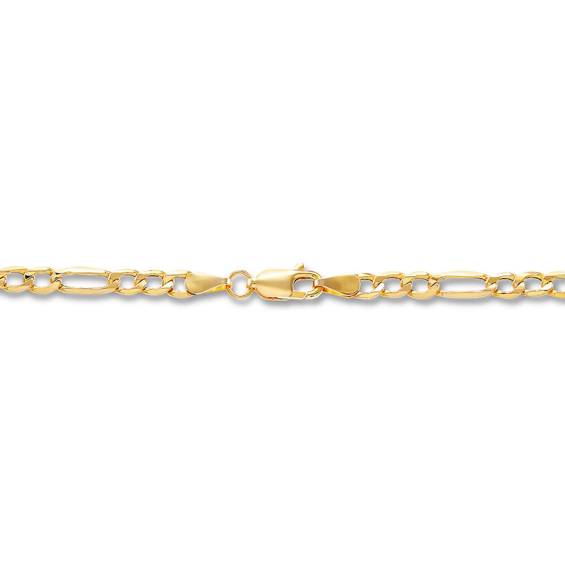Hollow Figaro Chain Necklace 14K Yellow Gold 20"