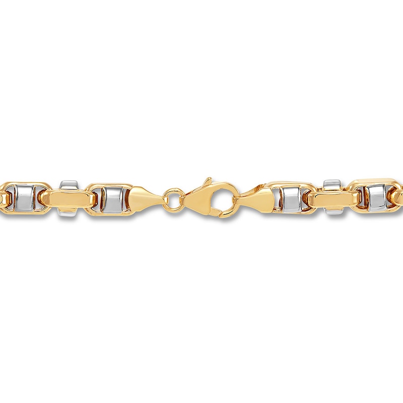 Hollow Barrel Link Chain Necklace 10K Yellow Gold 24