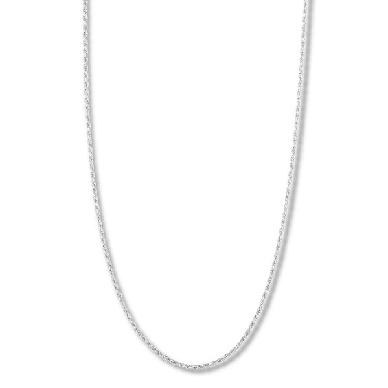 22 Adjustable Rope Chain Necklace 14K White Gold Appx. 1mm Womens Gender Necklaces Kay