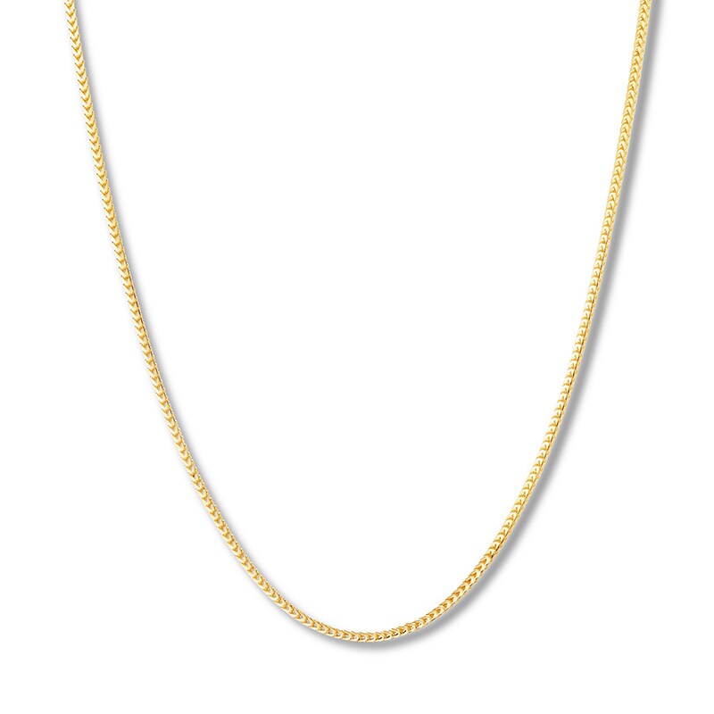Main Image 1 of Franco Chain Necklace Solid 14K Yellow Gold 17 or 19 Adjustable