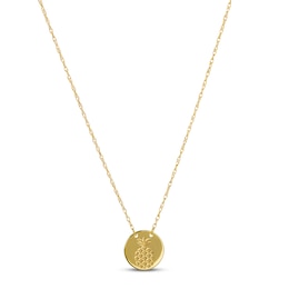 Pineapple Necklace 14K Yellow Gold 18"