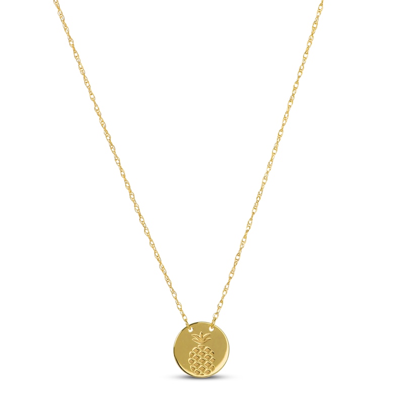 Main Image 1 of Pineapple Necklace 14K Yellow Gold 18"
