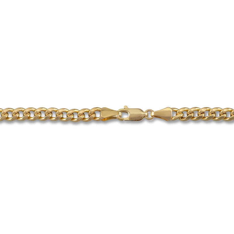 Hollow Cuban Chain Necklace 7.5mm 10K Yellow Gold 24"