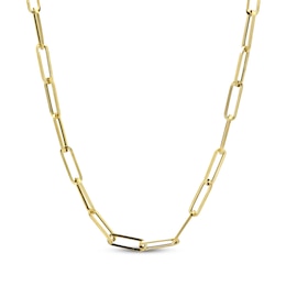 Hollow Paperclip Necklace 10K Yellow Gold 18&quot;