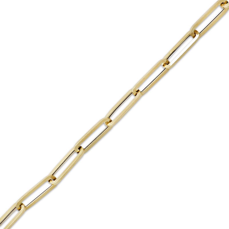 Hollow Paperclip Necklace 10K Yellow Gold 18"