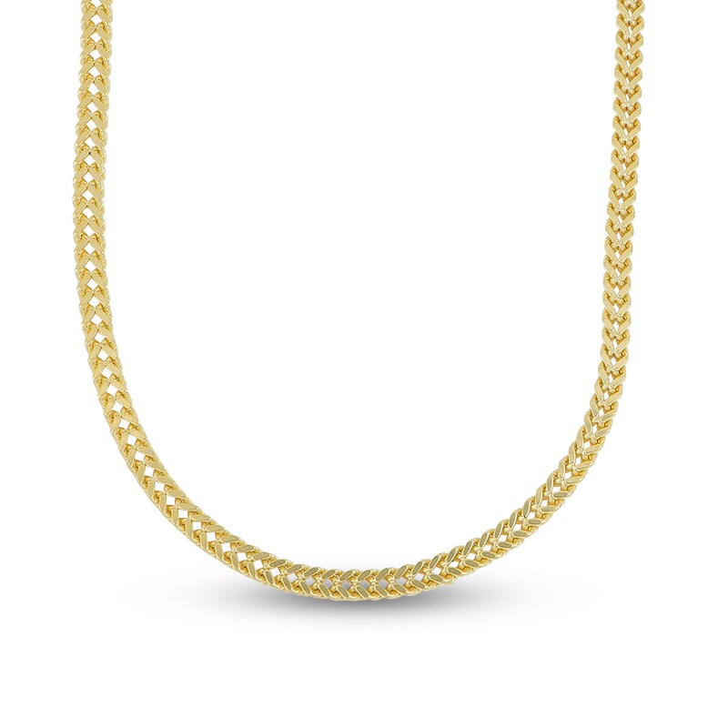 Semi-Solid Link Chain Necklace 10K Yellow Gold 24"