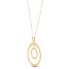 Thumbnail Image 1 of Hammered Double Circle Necklace 14K Yellow Gold 18"