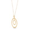 Thumbnail Image 1 of Hammered Double Circle Necklace 14K Yellow Gold 18"