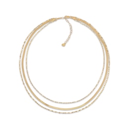 Multi-Layer Necklace Solid 10K Yellow Gold 17"