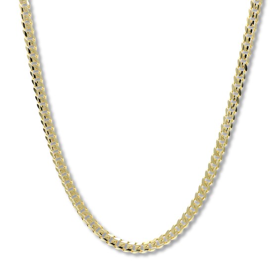 Curb Chain Necklace Solid 14K Yellow Gold 22"