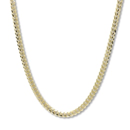 Curb Chain Necklace Solid 14K Yellow Gold 24"