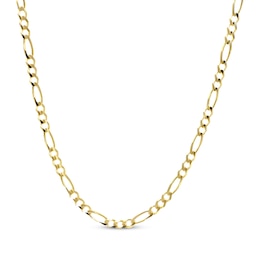 Figaro Chain Necklace Solid 14K Yellow Gold 22&quot;