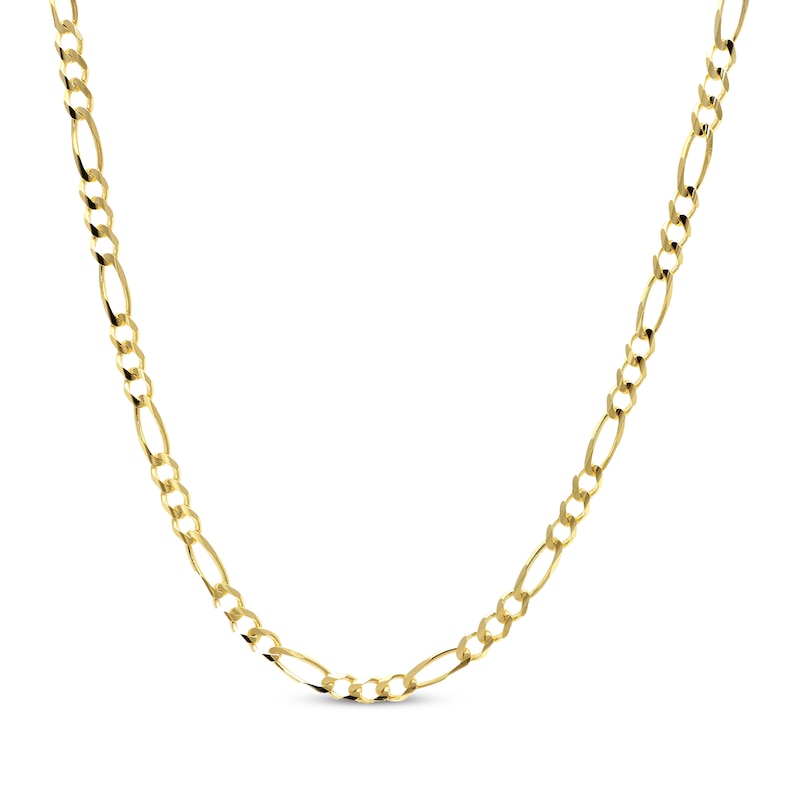 Figaro Chain Necklace Solid 14K Yellow Gold 22