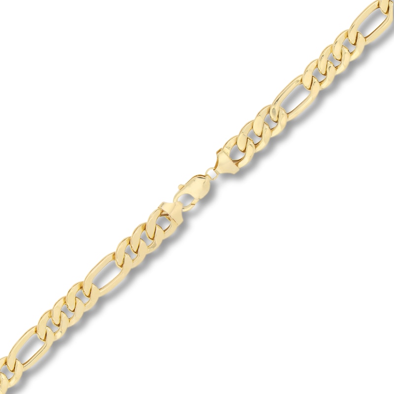 Hollow Figaro Link Chain Necklace 10K Yellow Gold 24"