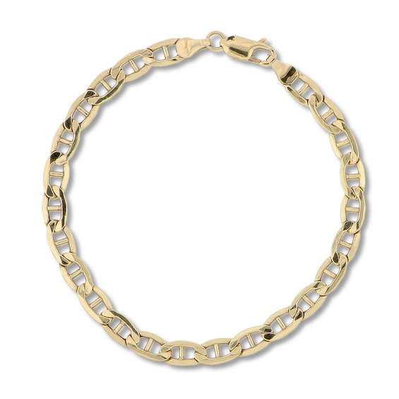 Mariner Link Chain Necklace Hollow 10K Yellow Gold 22"
