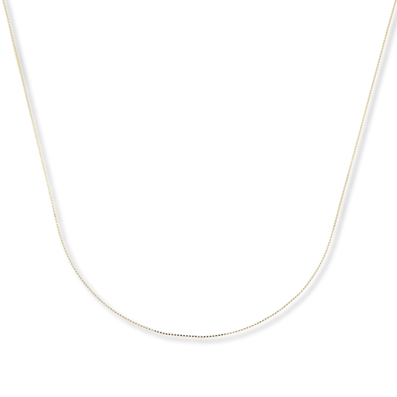 Solid Box Chain Necklace 14K Yellow Gold 20"